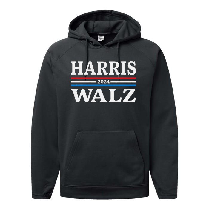 Harris Walz Waltz 2024 Election Kamala Harris Tim Waltz 2024 Performance Fleece Hoodie