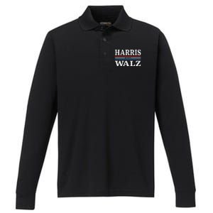 Harris Walz Waltz 2024 Election Kamala Harris Tim Waltz 2024 Performance Long Sleeve Polo