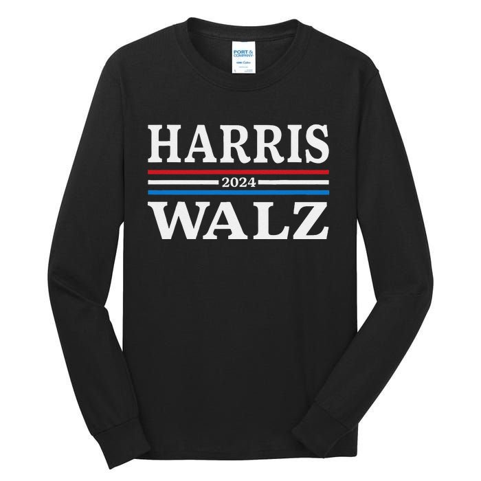 Harris Walz Waltz 2024 Election Kamala Harris Tim Waltz 2024 Tall Long Sleeve T-Shirt