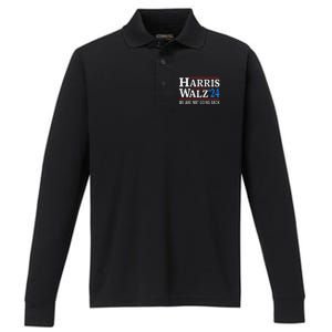 Harris Walz Waltz 2024 Election Kamala Harris Tim Waltz 2024 Performance Long Sleeve Polo