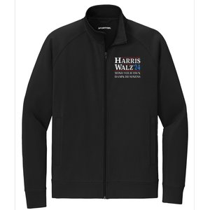 Harris Walz Waltz 2024 Mind Your Own Damn Business Stretch Full-Zip Cadet Jacket