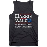 Harris Walz Waltz 2024 Mind Your Own Damn Business Tank Top