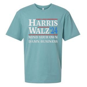 Harris Walz Waltz 2024 Mind Your Own Damn Business Sueded Cloud Jersey T-Shirt