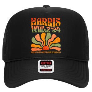 Harris Walz Waltz 2024 Mind Your Own Damn Business High Crown Mesh Back Trucker Hat