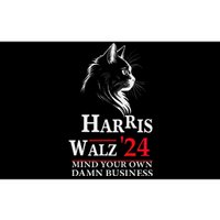 Harris Walz Waltz 2024 Mind Your Own Damn Business Cat Lady Bumper Sticker