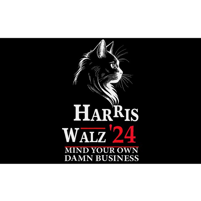 Harris Walz Waltz 2024 Mind Your Own Damn Business Cat Lady Bumper Sticker