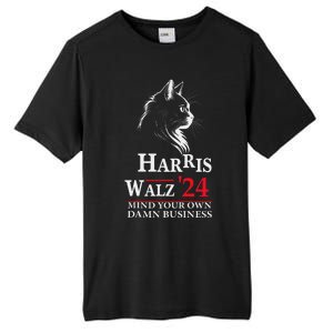 Harris Walz Waltz 2024 Mind Your Own Damn Business Cat Lady Tall Fusion ChromaSoft Performance T-Shirt