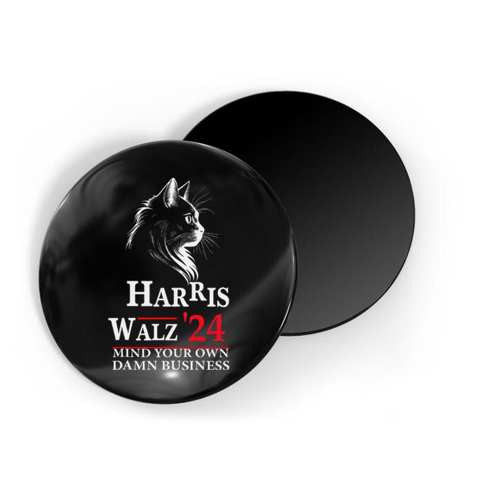 Harris Walz Waltz 2024 Mind Your Own Damn Business Cat Lady Magnet