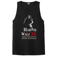 Harris Walz Waltz 2024 Mind Your Own Damn Business Cat Lady PosiCharge Competitor Tank