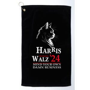 Harris Walz Waltz 2024 Mind Your Own Damn Business Cat Lady Platinum Collection Golf Towel