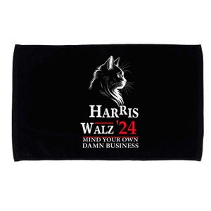 Harris Walz Waltz 2024 Mind Your Own Damn Business Cat Lady Microfiber Hand Towel