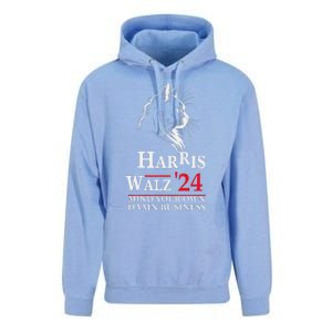 Harris Walz Waltz 2024 Mind Your Own Damn Business Cat Lady Unisex Surf Hoodie