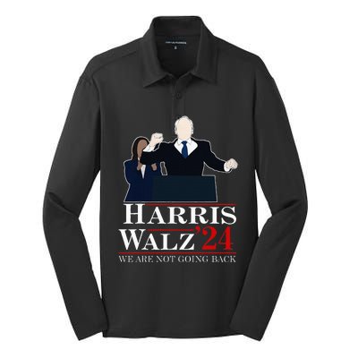 Harris Waltz We Are Not Going Back Kamala Harris 2024 Silk Touch Performance Long Sleeve Polo