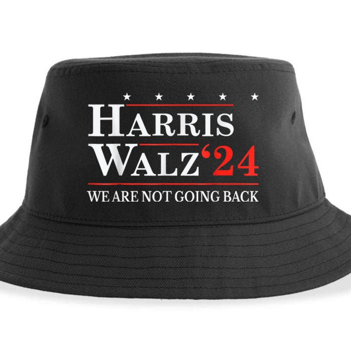 Harris Waltz We Are Not Going Back Kamala Harris 2024 Sustainable Bucket Hat