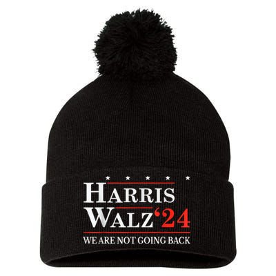 Harris Waltz We Are Not Going Back Kamala Harris 2024 Pom Pom 12in Knit Beanie