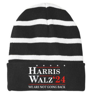 Harris Waltz We Are Not Going Back Kamala Harris 2024 Striped Beanie with Solid Band