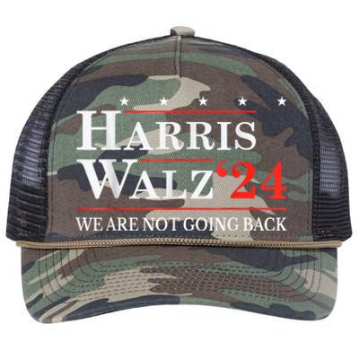 Harris Waltz We Are Not Going Back Kamala Harris 2024 Retro Rope Trucker Hat Cap