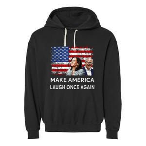 Harris Waltz Walz 2024 Make America Laugh Once Again Garment-Dyed Fleece Hoodie