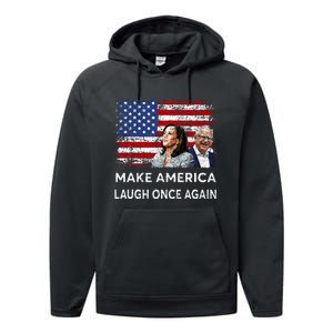 Harris Waltz Walz 2024 Make America Laugh Once Again Performance Fleece Hoodie