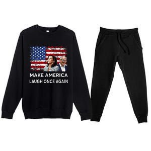 Harris Waltz Walz 2024 Make America Laugh Once Again Premium Crewneck Sweatsuit Set