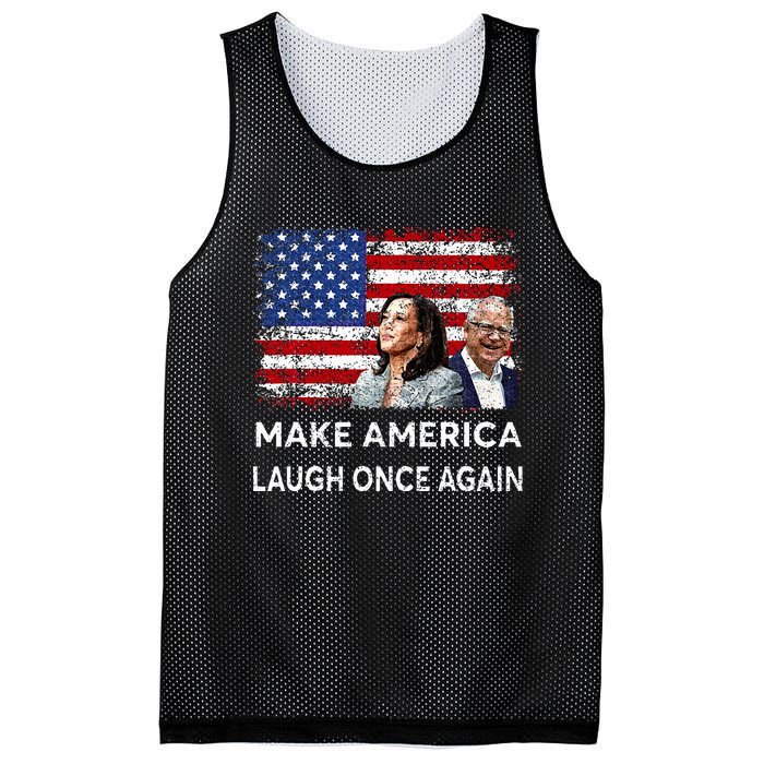 Harris Waltz Walz 2024 Make America Laugh Once Again Mesh Reversible Basketball Jersey Tank