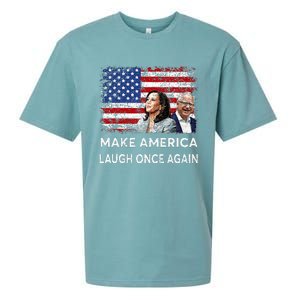 Harris Waltz Walz 2024 Make America Laugh Once Again Sueded Cloud Jersey T-Shirt