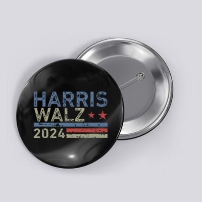 Harris Walz Waltz 2024 Retro Vintage Distressed Design Button