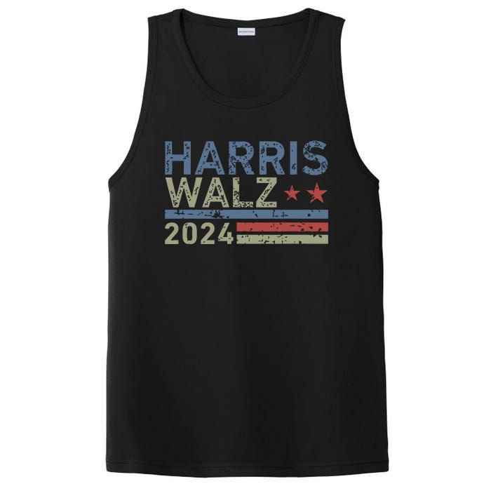 Harris Walz Waltz 2024 Retro Vintage Distressed Design PosiCharge Competitor Tank