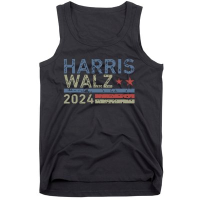 Harris Walz Waltz 2024 Retro Vintage Distressed Design Tank Top