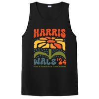 Harris Walz Waltz 2024 Retro Boho Vintage Groovy Flowers PosiCharge Competitor Tank