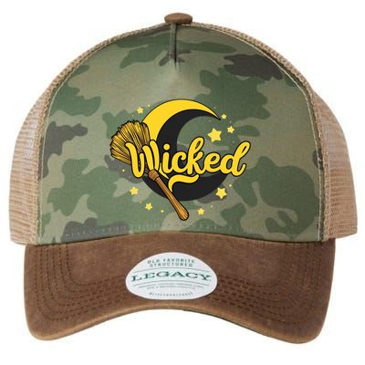 Halloween Wicked Witch Broom Retro Spooky Legacy Tie Dye Trucker Hat