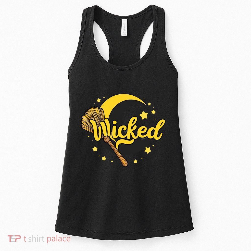 Halloween Wicked Witch Broom Retro Spooky Womens Tank Top