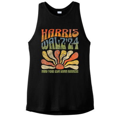 Harris Walz Waltz 2024 Mind Your Own Damn Business Ladies PosiCharge Tri-Blend Wicking Tank