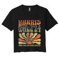 Harris Walz Waltz 2024 Mind Your Own Damn Business Women's Crop Top Tee