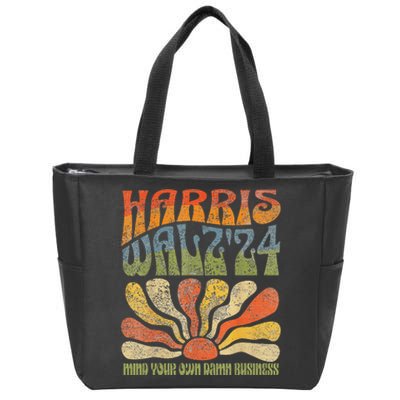 Harris Walz Waltz 2024 Mind Your Own Damn Business Zip Tote Bag