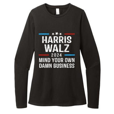 Harris Walz Waltz 2024 Mind Your Own Damn Business Womens CVC Long Sleeve Shirt