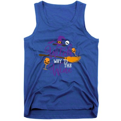 Halloween Witch Way To The Wine Great Gift Tank Top