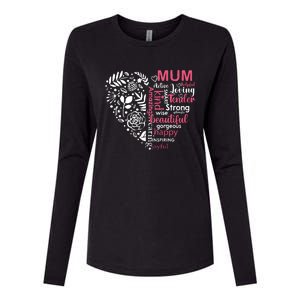 Heart With Words Of Kindness Mother's Day Gift Design For Mum Womens Cotton Relaxed Long Sleeve T-Shirt