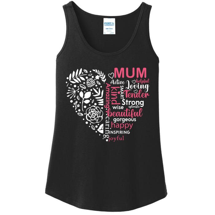 Heart With Words Of Kindness Mother's Day Gift Design For Mum Ladies Essential Tank