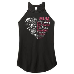 Heart With Words Of Kindness Mother's Day Gift Design For Mum Women's Perfect Tri Rocker Tank