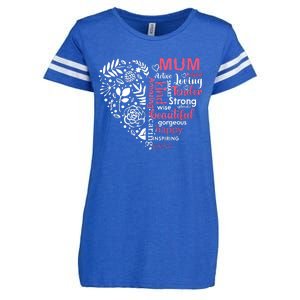 Heart With Words Of Kindness Mother's Day Gift Design For Mum Enza Ladies Jersey Football T-Shirt