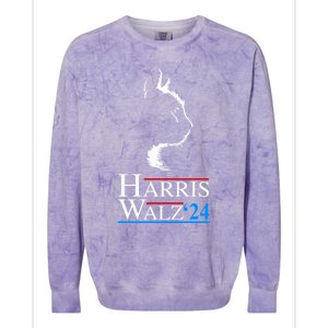 Harris Walz Waltz 2024 Election Funny Cat Ladies For Kamala Meaningful Gift Colorblast Crewneck Sweatshirt