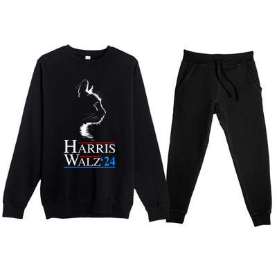 Harris Walz Waltz 2024 Election Funny Cat Ladies For Kamala Meaningful Gift Premium Crewneck Sweatsuit Set