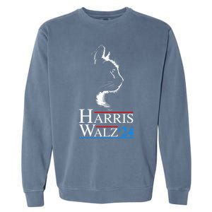 Harris Walz Waltz 2024 Election Funny Cat Ladies For Kamala Meaningful Gift Garment-Dyed Sweatshirt