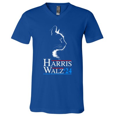 Harris Walz Waltz 2024 Election Funny Cat Ladies For Kamala Meaningful Gift V-Neck T-Shirt