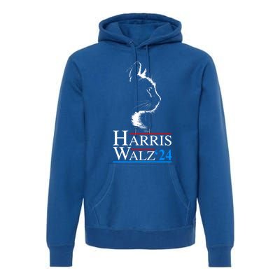 Harris Walz Waltz 2024 Election Funny Cat Ladies For Kamala Meaningful Gift Premium Hoodie