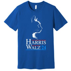 Harris Walz Waltz 2024 Election Funny Cat Ladies For Kamala Meaningful Gift Premium T-Shirt