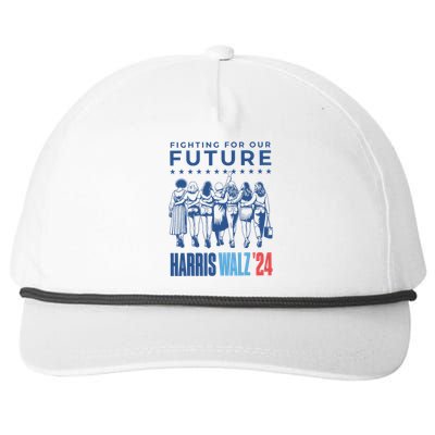 Harris Walz Waltz 2024 Harris Walz Future Button Election Snapback Five-Panel Rope Hat