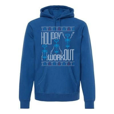 Holiday Workout Wine Corkscrew Funny Ugly Christmas Sweater Gift Premium Hoodie