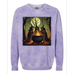 Halloween Witch Witches Gather Fall Casual Colorblast Crewneck Sweatshirt